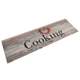 Keukenmat Wasbaar Cooking-Print Fluweel Grijs Hout
