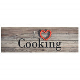 Keukenmat Wasbaar Cooking-Print Fluweel Grijs Hout