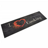 Keukenmat Wasbaar Cooking-Print Fluweel Zwart
