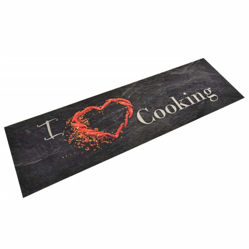 Keukenmat Wasbaar Cooking-Print Fluweel Zwart