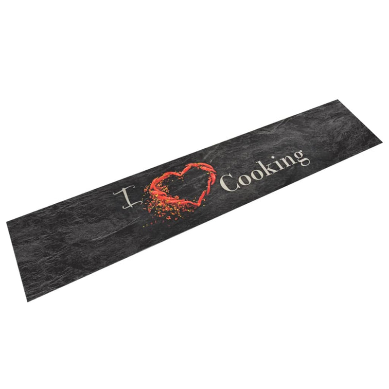 Keukenmat Wasbaar Cooking-Print Fluweel Zwart