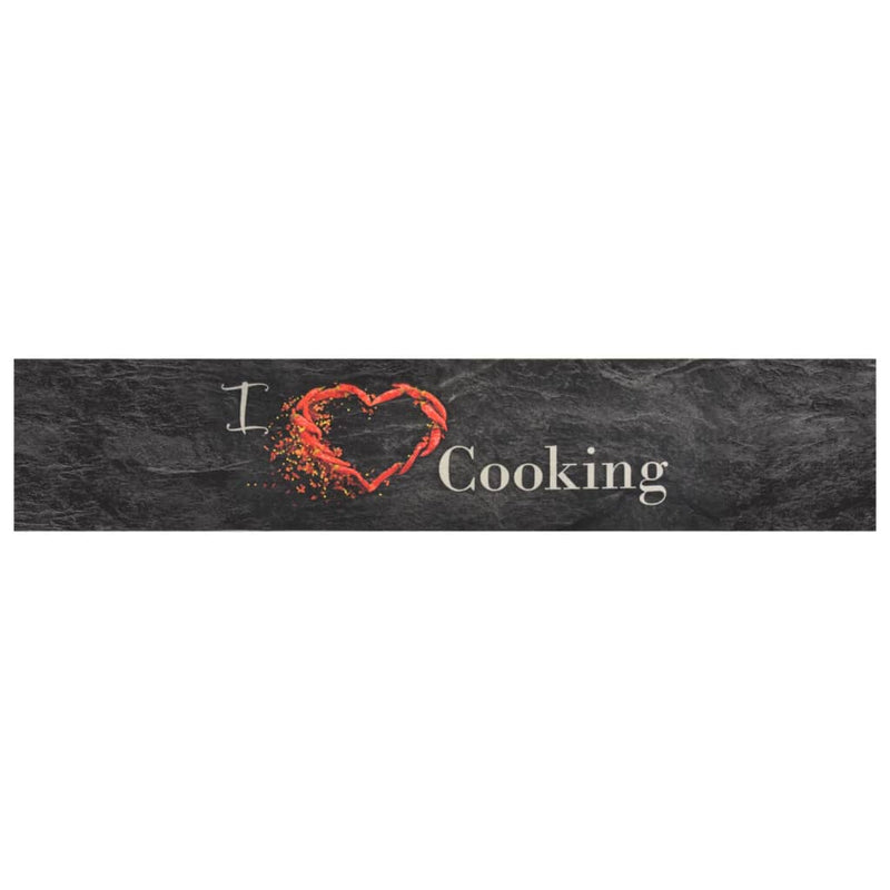 Keukenmat Wasbaar Cooking-Print Fluweel Zwart