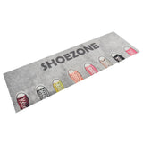 Keukenmat Wasbaar Shoezone-Print Fluweel Grijs