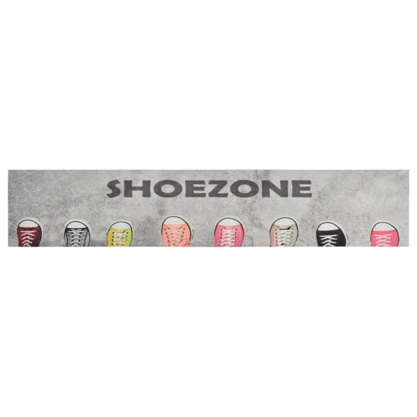 Keukenmat Wasbaar Shoezone-Print Fluweel Grijs