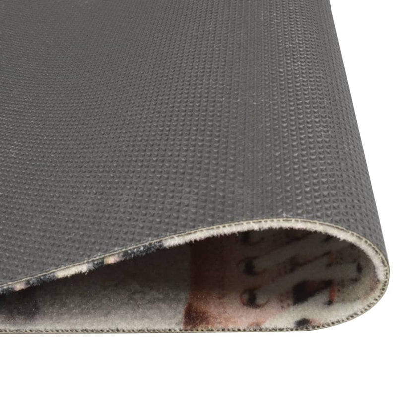 Keukenmat Wasbaar Shoezone-Print Fluweel Grijs