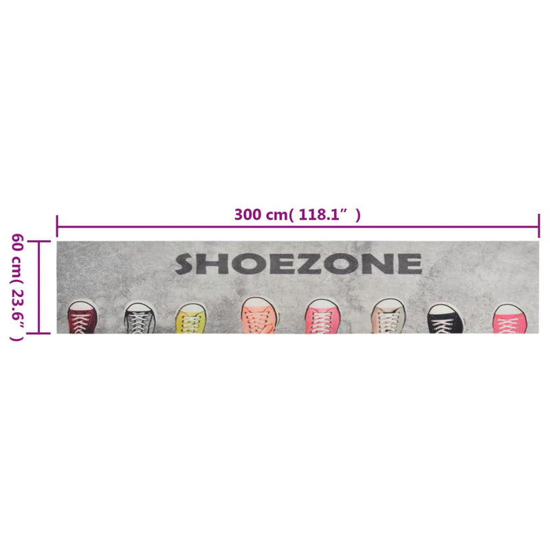 Keukenmat Wasbaar Shoezone-Print Fluweel Grijs