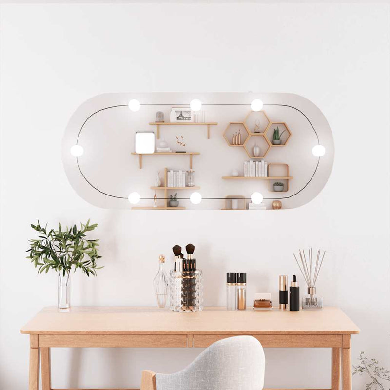 Wandspiegel Met Led's Glas Wit