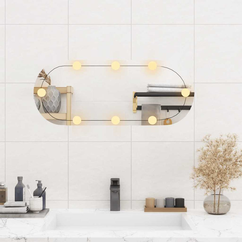 Wandspiegel Met Led's Glas Wit