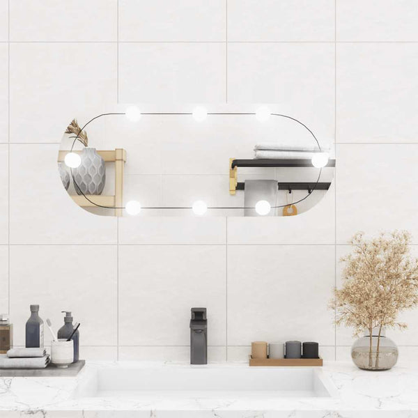 Wandspiegel Met Led's Glas Wit
