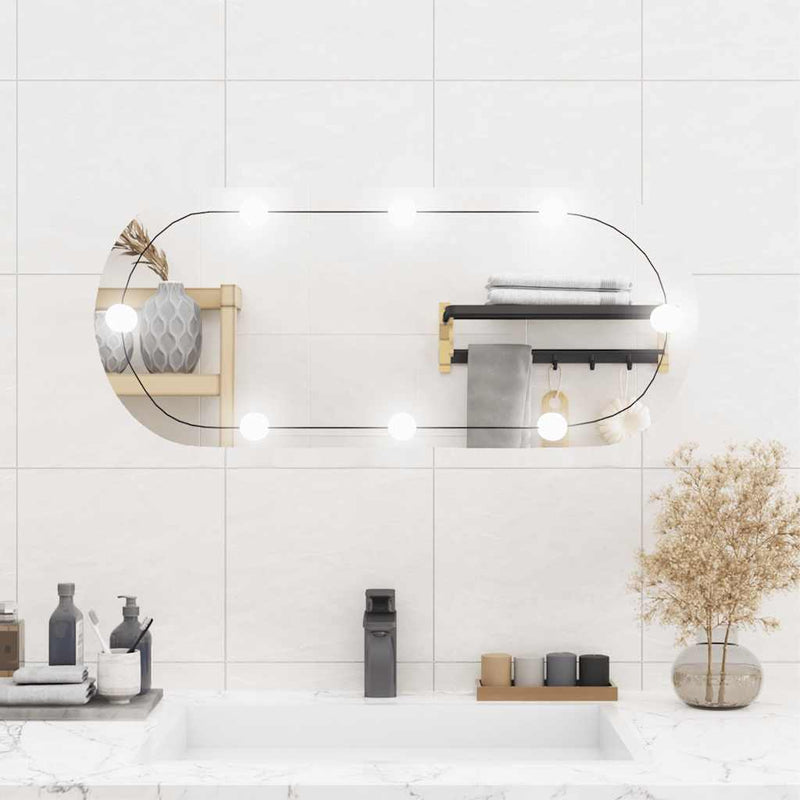 Wandspiegel Met Led's Glas Wit