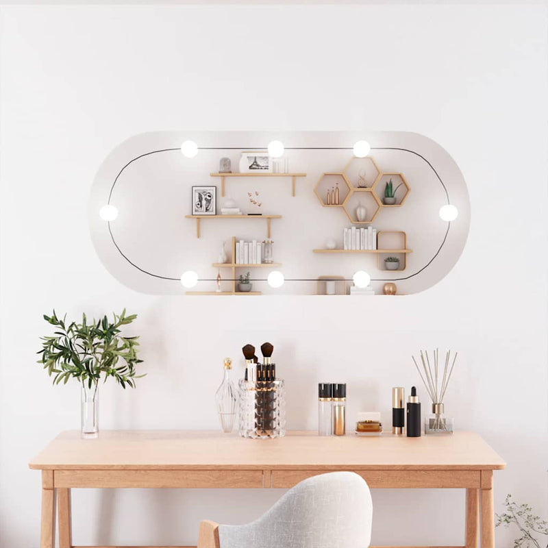 Wandspiegel Met Led's Glas Wit