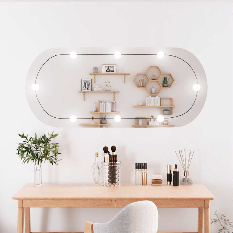 Wandspiegel Met Led's Glas Wit