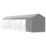 Hondenkennel Met Dak 2X14X2,5 M Gegalvaniseerd Staal Zilver
