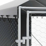 Hondenkennel Met Dak 2X14X2,5 M Gegalvaniseerd Staal Zilver