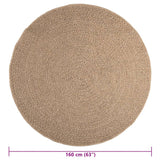 Vloerkleed Zizur Binnen En Buiten 160 Cm Jute Look Bruin