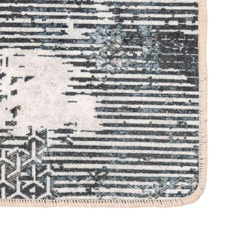 Vloerkleed Wasbaar Anti-Slip Meerkleurig Zwart En Wit