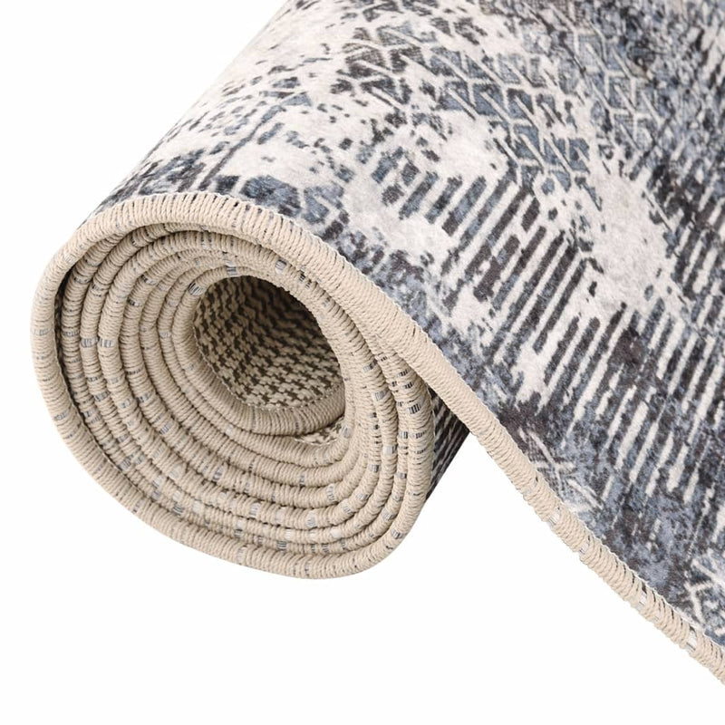 Vloerkleed Wasbaar Anti-Slip Meerkleurig Zwart En Wit