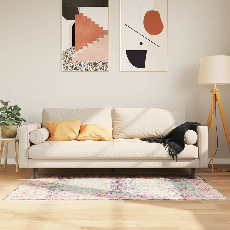 Vloerkleed Wasbaar Anti-Slip Meerkleurig Blauw En Roze