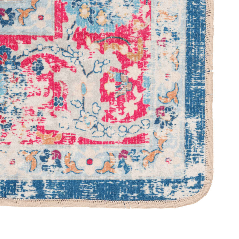 Vloerkleed Wasbaar Anti-Slip Meerkleurig Blauw En Roze