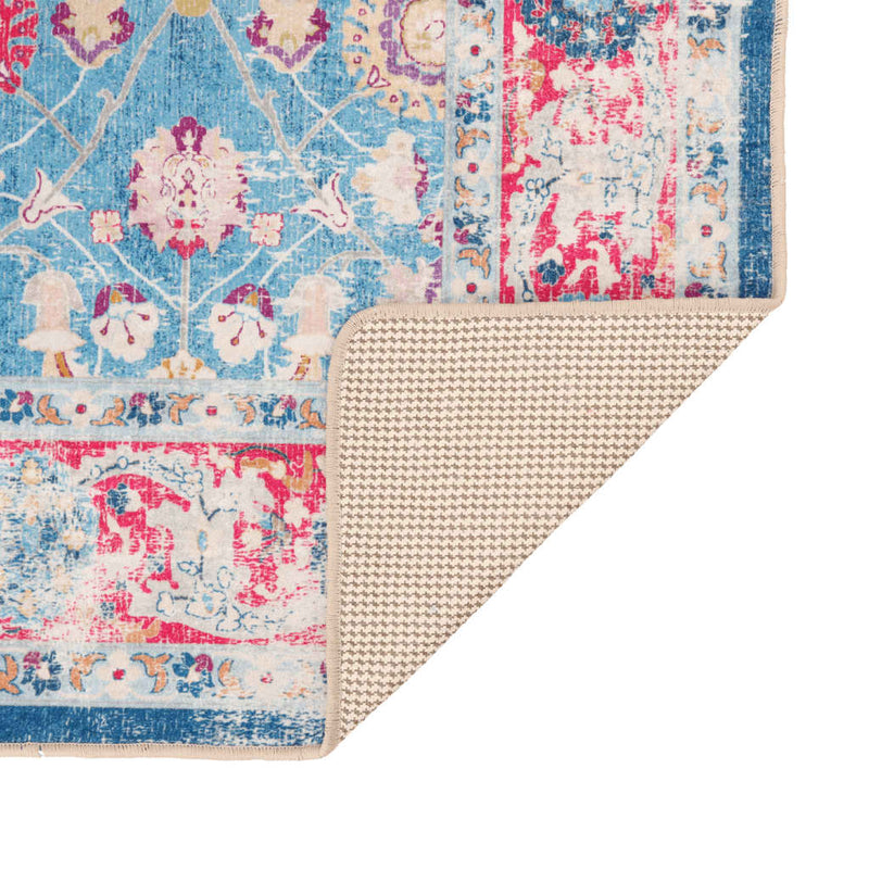Vloerkleed Wasbaar Anti-Slip Meerkleurig Blauw En Roze
