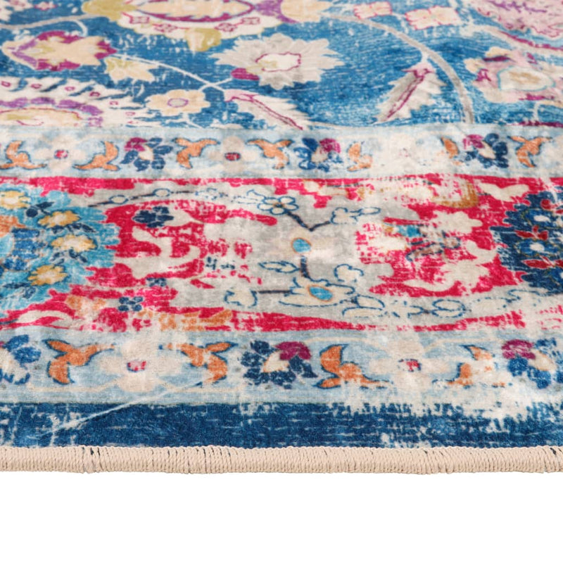 Vloerkleed Wasbaar Anti-Slip Meerkleurig Blauw En Roze