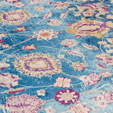 Vloerkleed Wasbaar Anti-Slip Meerkleurig Blauw En Roze