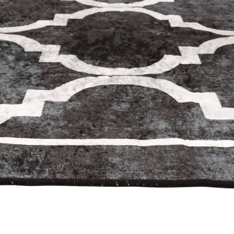 Vloerkleed Wasbaar Anti-Slip En Wit Zwart En Donkergrijs