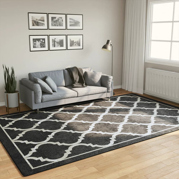 Vloerkleed Wasbaar Anti-Slip En Wit Zwart En Donkergrijs