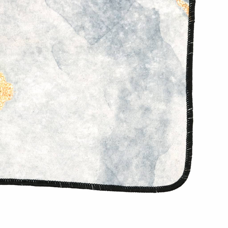 Vloerkleed Wasbaar Anti-Slip Meerkleurig Goud En Wit