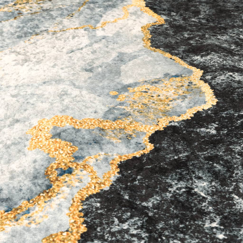 Vloerkleed Wasbaar Anti-Slip Meerkleurig Goud En Wit