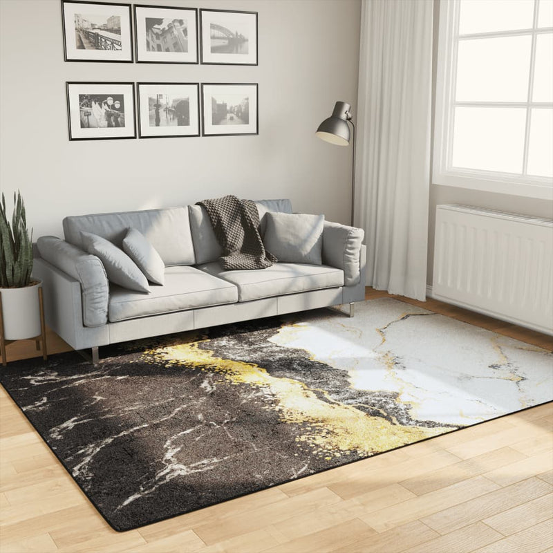 Vloerkleed Wasbaar Anti-Slip Meerkleurig Goud En Wit