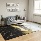 Vloerkleed Wasbaar Anti-Slip Meerkleurig Goud En Wit