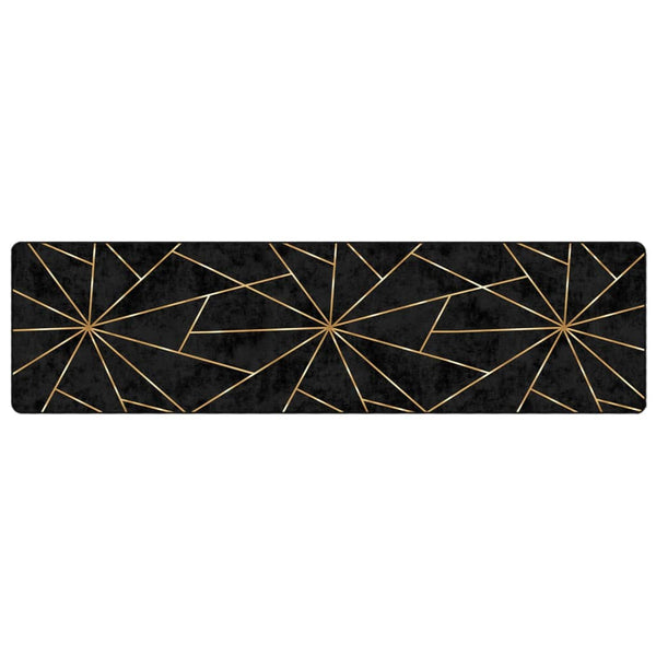Vloerkleed Wasbaar Anti-Slip Kleurig Zwart En Goud