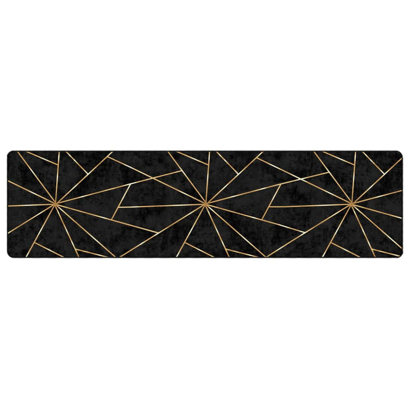 Vloerkleed Wasbaar Anti-Slip Kleurig Zwart En Goud
