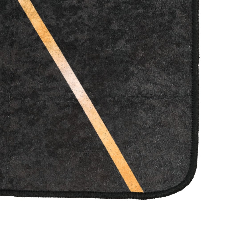 Vloerkleed Wasbaar Anti-Slip Kleurig Zwart En Goud