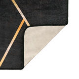 Vloerkleed Wasbaar Anti-Slip Kleurig Zwart En Goud
