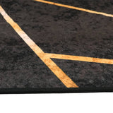 Vloerkleed Wasbaar Anti-Slip Kleurig Zwart En Goud