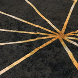 Vloerkleed Wasbaar Anti-Slip Kleurig Zwart En Goud
