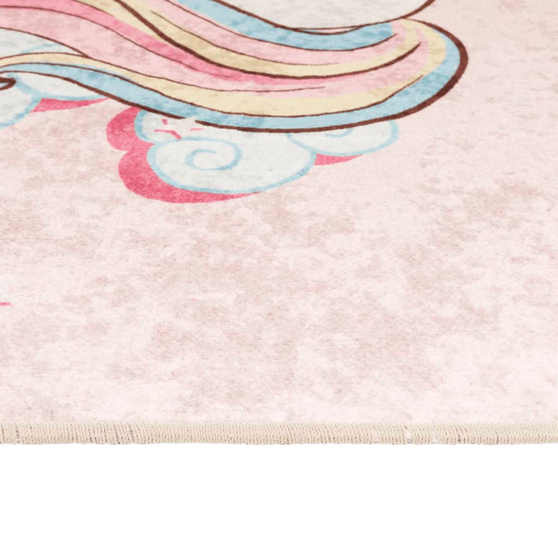 Kindervloerkleed Eenhoorn Wasbaar Antislip 160X230 Cm Groen