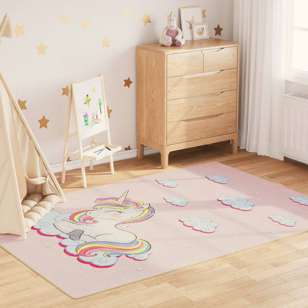 Kindervloerkleed Eenhoorn Wasbaar Antislip 160X230 Cm Groen