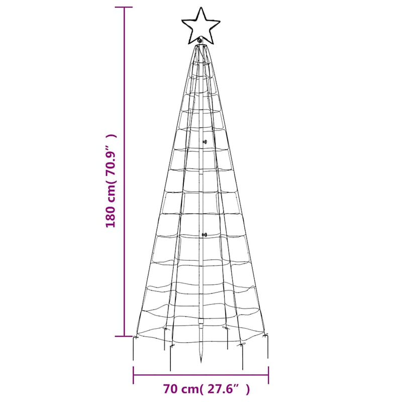 Led-Kerstboom Met Spikes 220 Led's Koud Wit Koudwit