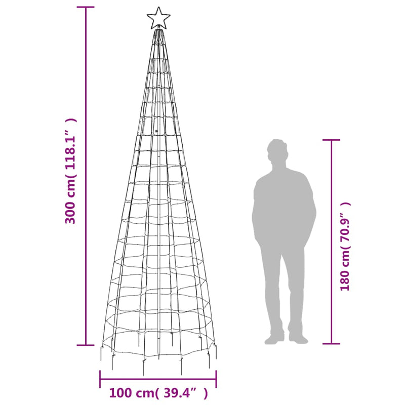 Led-Kerstboom Met Spikes 570 Leds Blauw