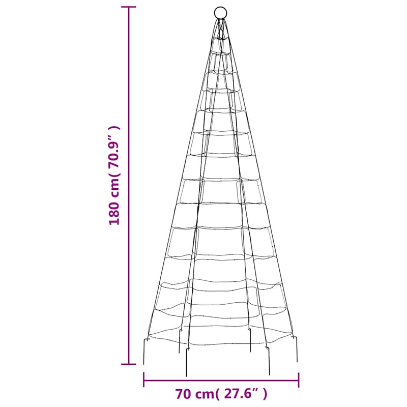 Led-Kerstboom Op Vlaggenmast 200 Leds Kleurrijk Multikleur