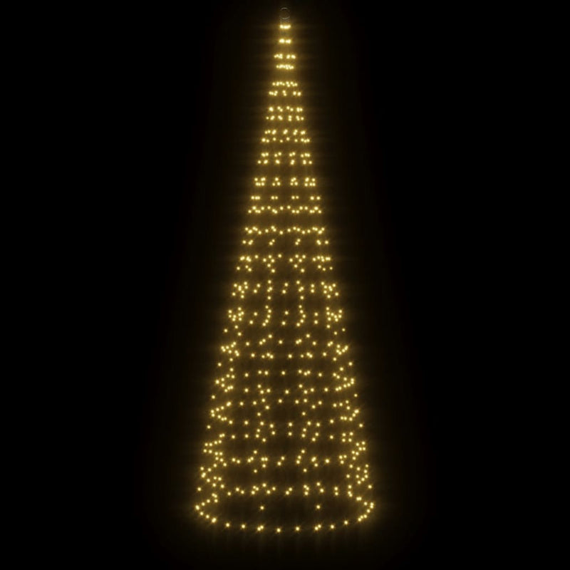 Led-Kerstboom Aan Vlaggenmast 550 Led's Warm Wit Warmwit