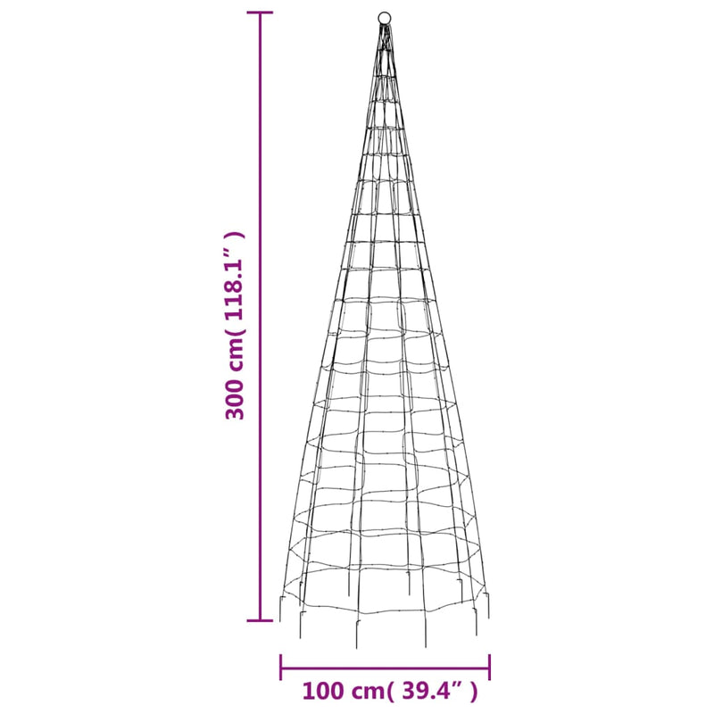 Led-Kerstboom Aan Vlaggenmast 550 Led's Warm Wit Warmwit