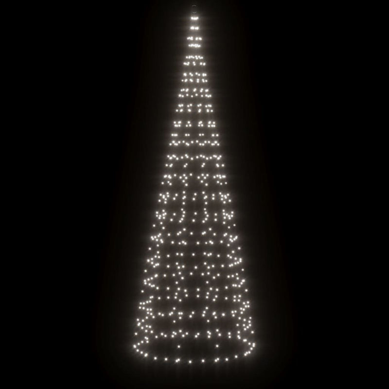 Led-Kerstboom Aan Vlaggenmast 550 Leds Koud Wit Koudwit
