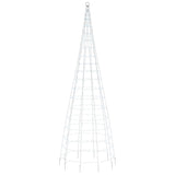 Led-Kerstboom Aan Vlaggenmast 550 Leds Koud Wit Koudwit