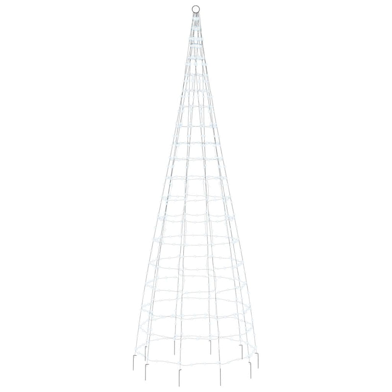 Led-Kerstboom Aan Vlaggenmast 550 Leds Koud Wit Koudwit
