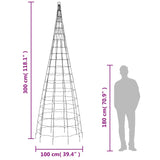 Led-Kerstboom Aan Vlaggenmast 550 Leds Koud Wit Koudwit