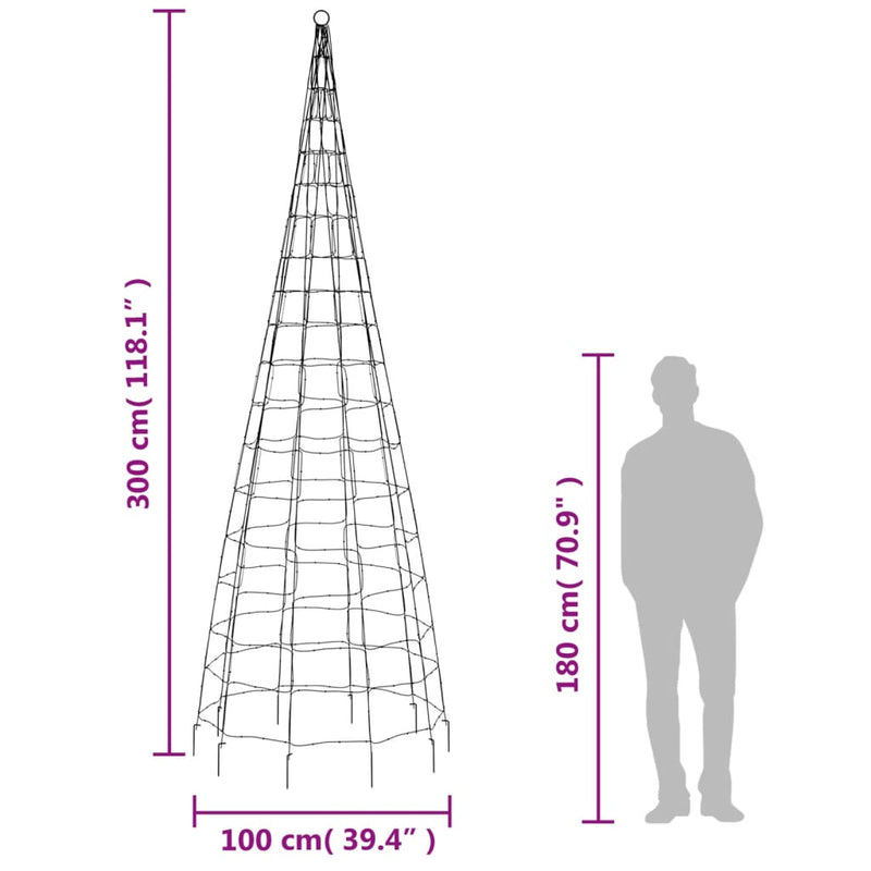 Led-Kerstboom Aan Vlaggenmast 550 Leds Koud Wit Koudwit